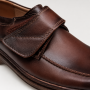 Pantofi bărbați maro din piele naturală cu închidere velcro GKR09M